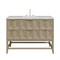 James Martin Vanities 48'' Single Vanity, Pebble Oak w/ 3 CM Ethereal Noctis Quartz Top D100-V48-PBO-3ENC - alternate 1